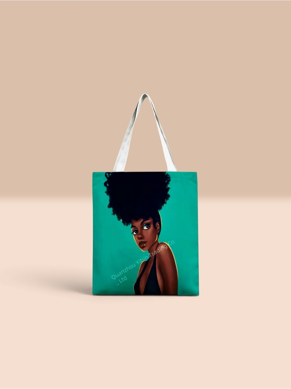 Black Woman Afro Canvas Tote Bag Afrocentric Melanin Art Shoulder Shopping Purse - Picture 4 of 6